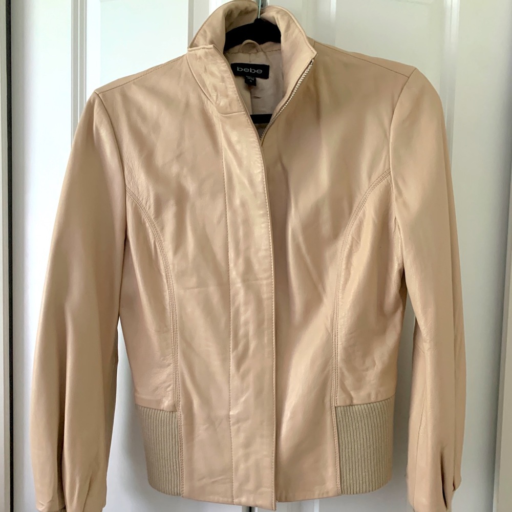 Beautiful blush pink soft Bebe leather jacket💕